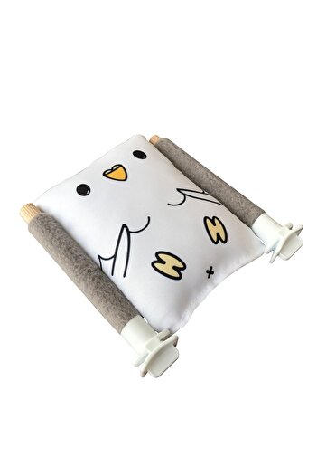 Kuşarkadaşım Bird Bed Soft Resting Pillow Double Sided Sleeping Perch White Budgie Bed Perch
