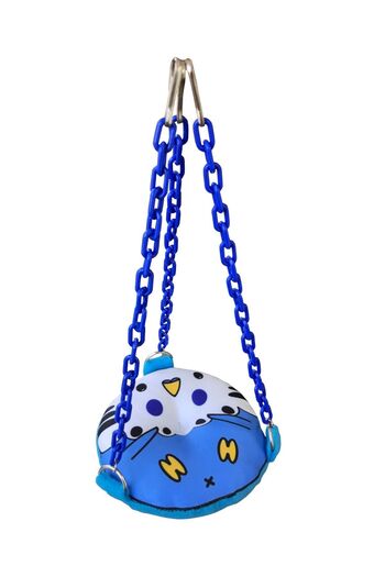 Kuşarkadaşım Blue Double Sided Budgie Round Bagel Swing Toy