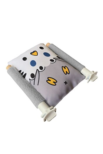 Kuşarkadaşım Bird Bed Soft Resting Pillow Double Sided Sleeping Perch Gray Budgie Bed Perch