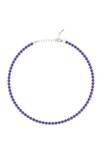 Merano Design 4mm Lila Rhodium Su Yolu Choker