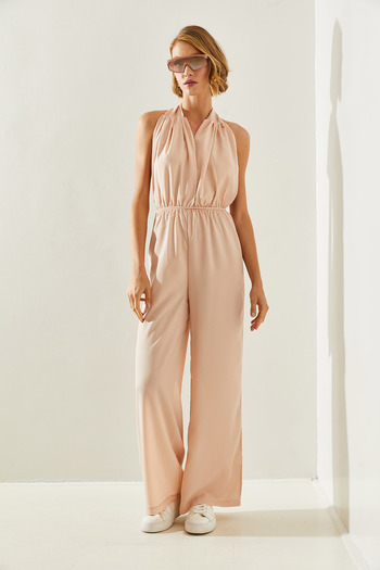 Bianco Lucci Back Low-cut Halter ElaStic WaiSt JumpSuit - 22167 60251656