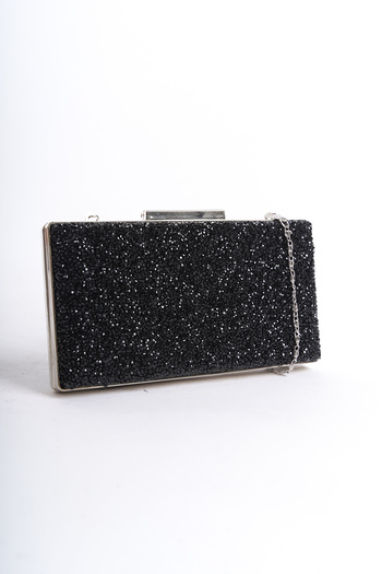 Moda Değirmeni Black Women's Evening Dress Bag with Stone Detail - BG1175-310-0012