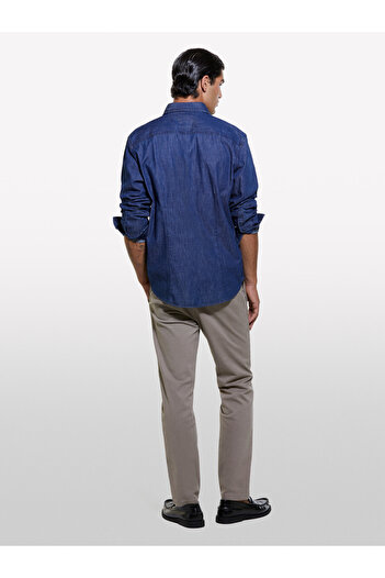 Sisley Ανδρικό vintage παντελόνι chino με λεπτή εφαρμογή από τρίχες καμηλού