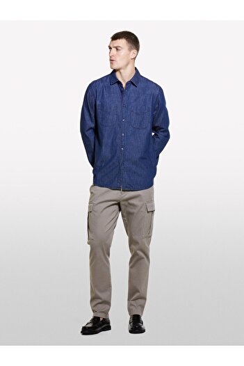 Sisley Men's Camel Hair Cotton Blend - Relaxed Fit and Pocket Trousers