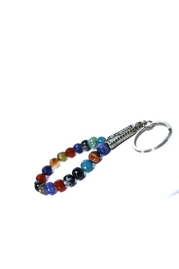 Esre Doğaltaş Takı Agate Facet Blessings Success Evil Eye Keychain