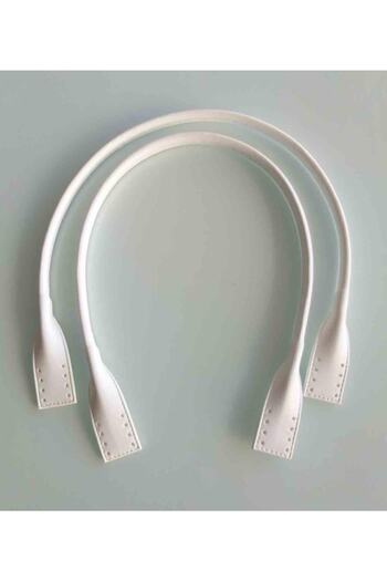 angel çanta aksesuar Faux Leather Pelican Model Bag Handle White Color 65 Cm