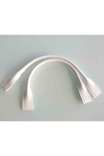 angel çanta aksesuar Faux Leather Pelican Model Short Bag Handle White 40 Cm