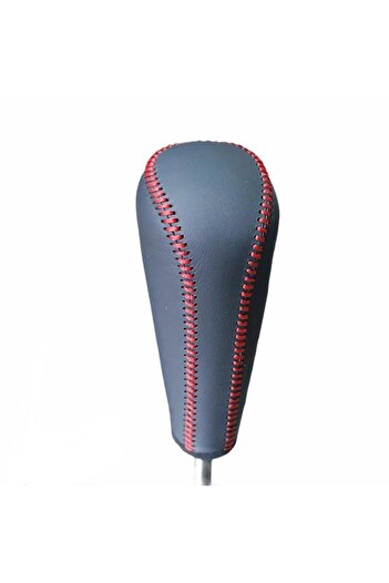 ZETOTO Peugeot 307 Automatic Gear Shift Knob Leather Black Red Stitched
