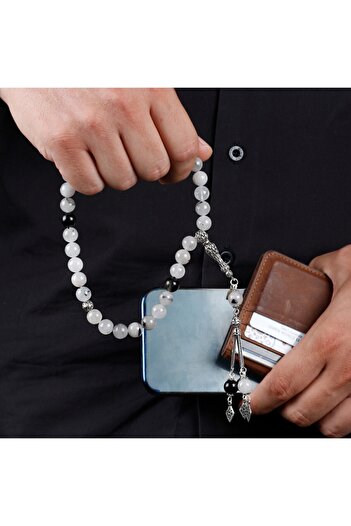 TESBİHCİBABA Design argintiu Rutil Quartz Pietre prețioase naturale Tasbih