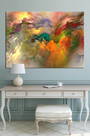 Morfil Sanat Atölyesi Dance of Colors Abstract Artistic Canvas Painting