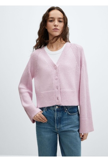 MANGO Woman Knitwear V-Neck Cardigan