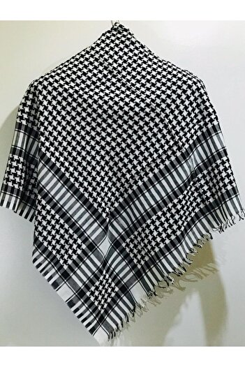 AY TİCARET Unisex Black Daily Large Size Pushi Shawl