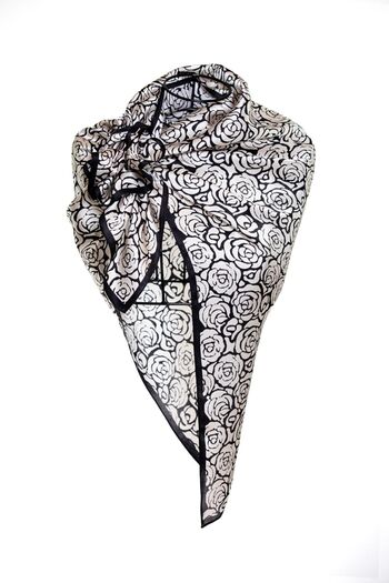 CASHMERE AND SİLK MAWLANA 90x90 Stylish Silk Shawl - 100% Silk