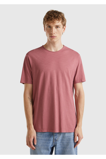United Colors of Benetton Men's Dried Rose Slub T-shirt - Crew Neck