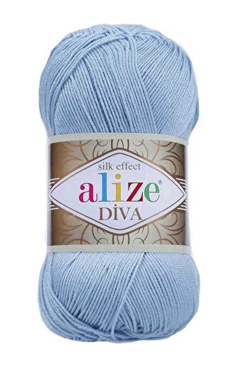Alize 5 τεμάχια Diva Mercerized String Καλοκαιρινό μπικίνι μπουστάκι Μπλούζα πλεκτό σχοινί μπλε 350