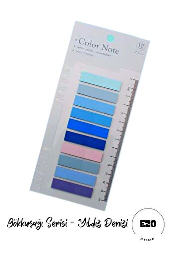 EZOSHOP Post-it Sticky Notes Transparent Color Sticky Notepad Label Bookmarks 200 Sheets Star Sea