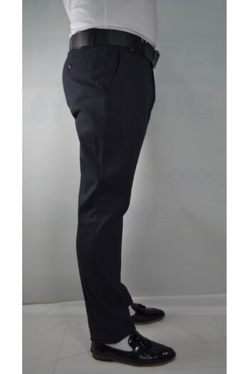 Bomonti Men's Striped Regular Cotton Trousers - Battal