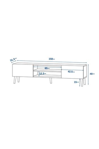 Monte Sehpa Plane Tv Ünitesi 150cm - Meşe