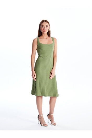 LC Waikiki Women's Straight Square Collar Dress