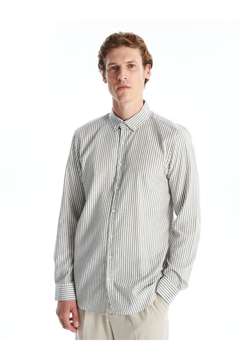 LC Waikiki Slim Fit Long Sleeve Striped Poplin Men's Shirt