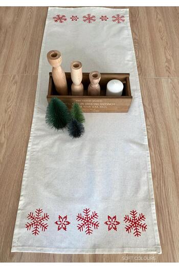 Soft Colours Traditional Wood Printed 100% Cotton Runner - 40X140 cm