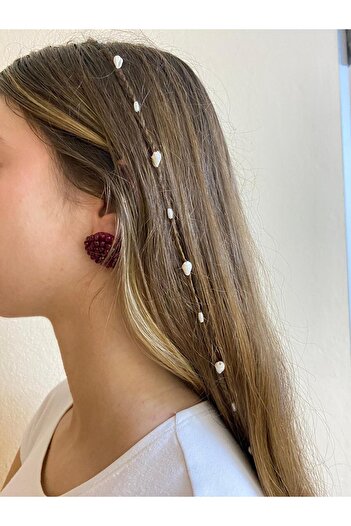 sema aksesuar Claret ReD Stone CrysTal Design Women's Button Earrings - Gift