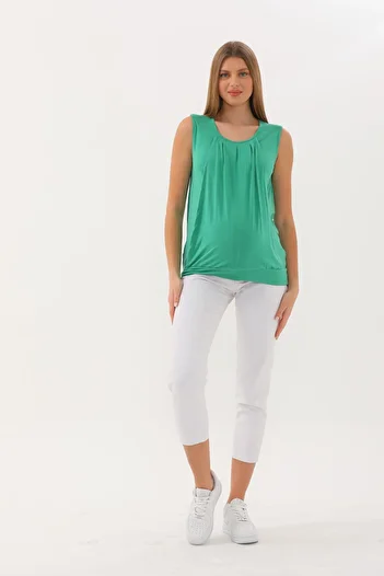 MEGHAN L.A Green Maternity & Maternity Breastfeeding Blouse