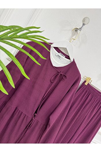 onix Plum İzzinazDouble Set with Kimono