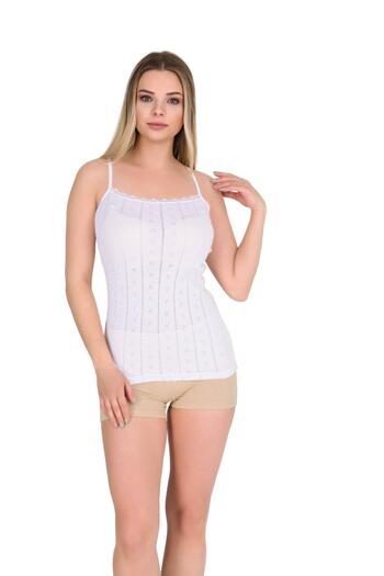 Berrak Women's Thin Strap Undershirt 8050 - 6 Pieces