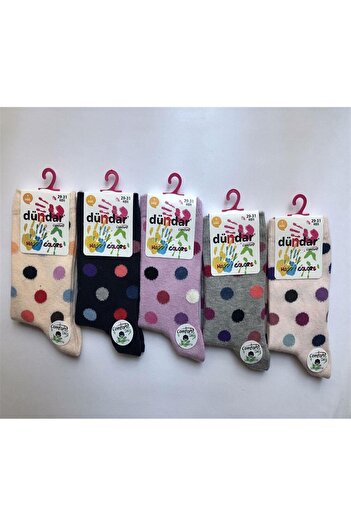 Dündar 12 Pieces Girl's Cotton Patterned SocKs