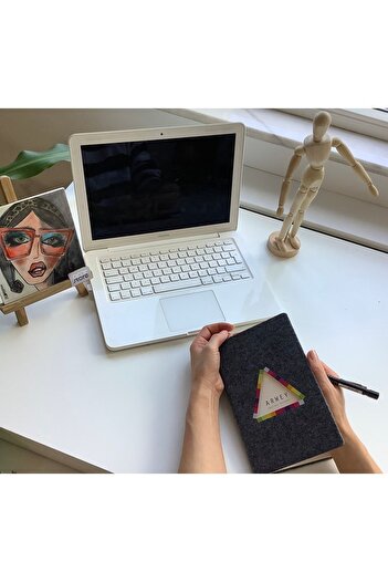 Arwey Acar Creative - Felt Covered Deal Book, 13*21cm, 112 Pages, Unlined