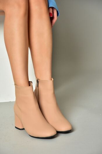 Fox Shoes Γυναικείες μπότες Skin Nubuck με χοντρό τακούνι L251089201