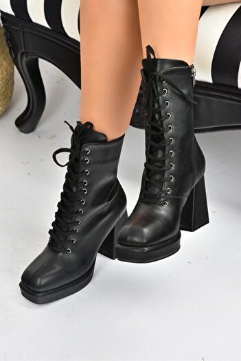 Fox Shoes Siyah Platform Topuklu Kadın Bot L282190409