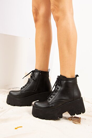 Fox Shoes Siyah Suni Deri Kadın Bot J820060009