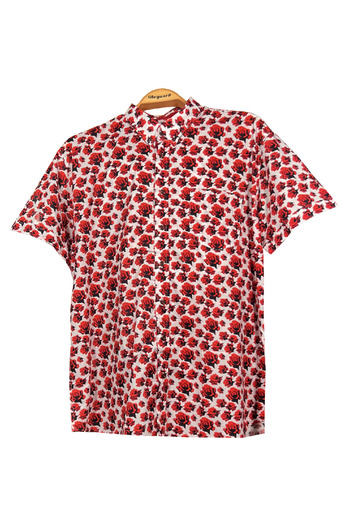 Lifeguard Men's Large Size Digital Printed Shirt-rose