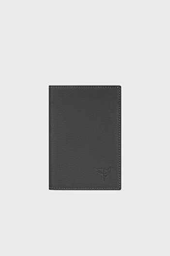 Garbalia Unisex Anthracite Passport Cover - Genuine leather, Card Holder Compartment