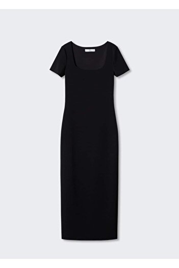 MANGO Woman Dekolteli midi elbise