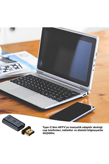 Ally HDMI To Type-c 4K 60Hz Mıknatıs Başlıklı Çevirici Otg Adaptör MOR