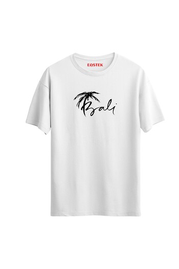 Açık Garaj Unisex Bali εμπριμέ κανονικό μπλουζάκι