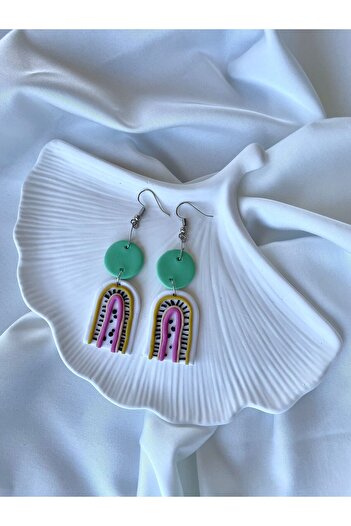 TREND Miyamila Collection Scattered Lines Model Elegant Colorful Polymer Earrings