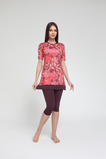 Chelly Short Sleeve Semi Covered Hijab Swimsuit