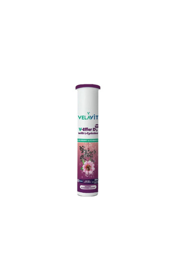 Velavit V-Effer D3 - 20 Efferves SuppLeMent with L-Cysteine, L-Cysteine and BLack ELderberry