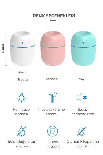 H2O Humidifier Taşınabilir Hava Nemlendirici Modern Tasarımcı Mini Ortam Oda, Araba, Aroma Difüzörü Buhar Makinesi