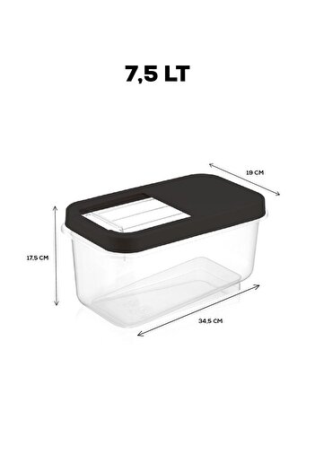 Meleni Home 2'li Etiketli 7,5 Lt Kayar Kapaklı Deterjan Saklama Kabı -tablet Deterjan Saklama Kutusu Antrasit