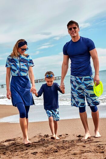 Marina Boy's Navy Blue Patterned Shorts - B2436