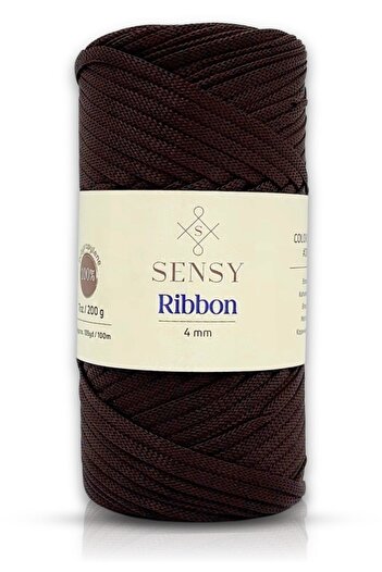 SENSY 200 g panglică din poliester premium - ață maro macrame