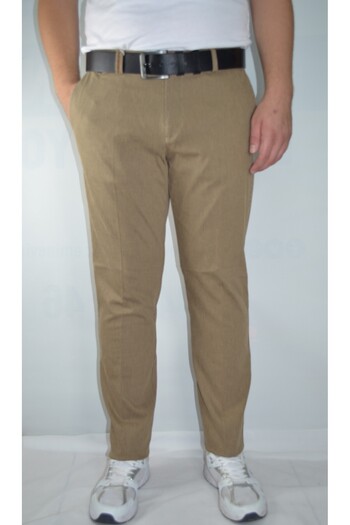 Bomonti Men's Striped Regular Cotton Trousers - Battal