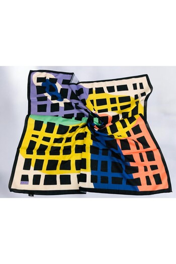 Akel 95x95 Ethnic Patterned Digital Soft Scarf