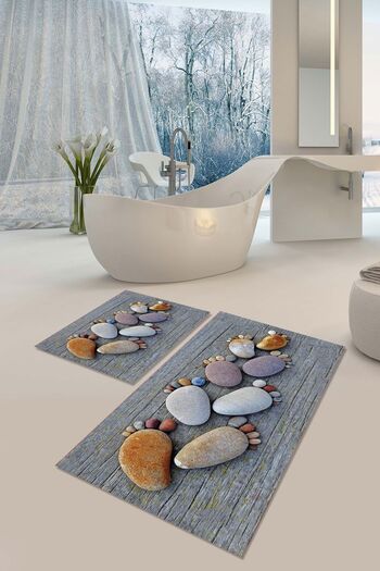 Babil Halı Digital Printed Decorative Bath Mat Set