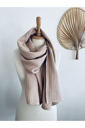 LeBohas Beige Scarf Unisex Scarf Shawl Boutique Design 45x180 cm